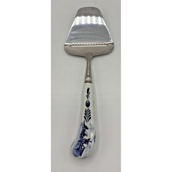 Vintage DELFT Cheese Slicer Stainless Steel Blue Holland Windmill Kitchen Tool - Picture 13 of 13